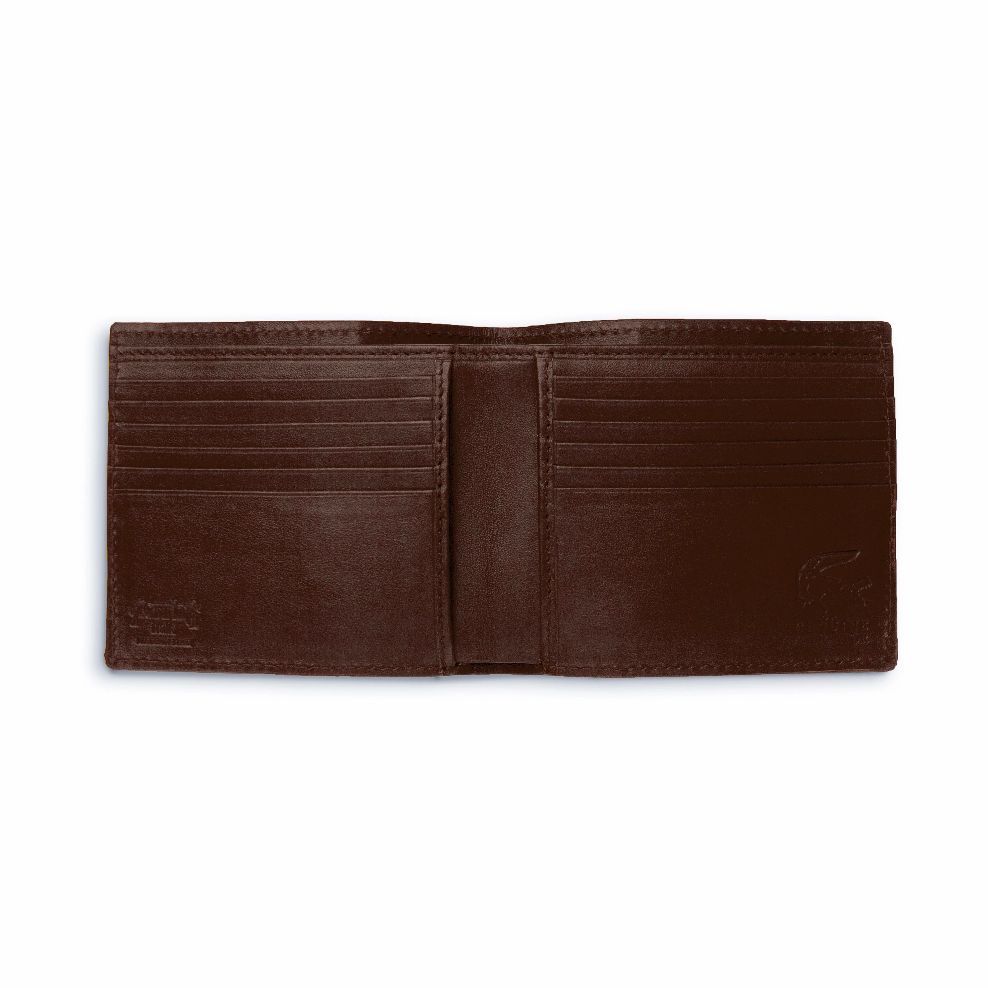 Mens Alligator Hipster Wallet in Brown - Brown