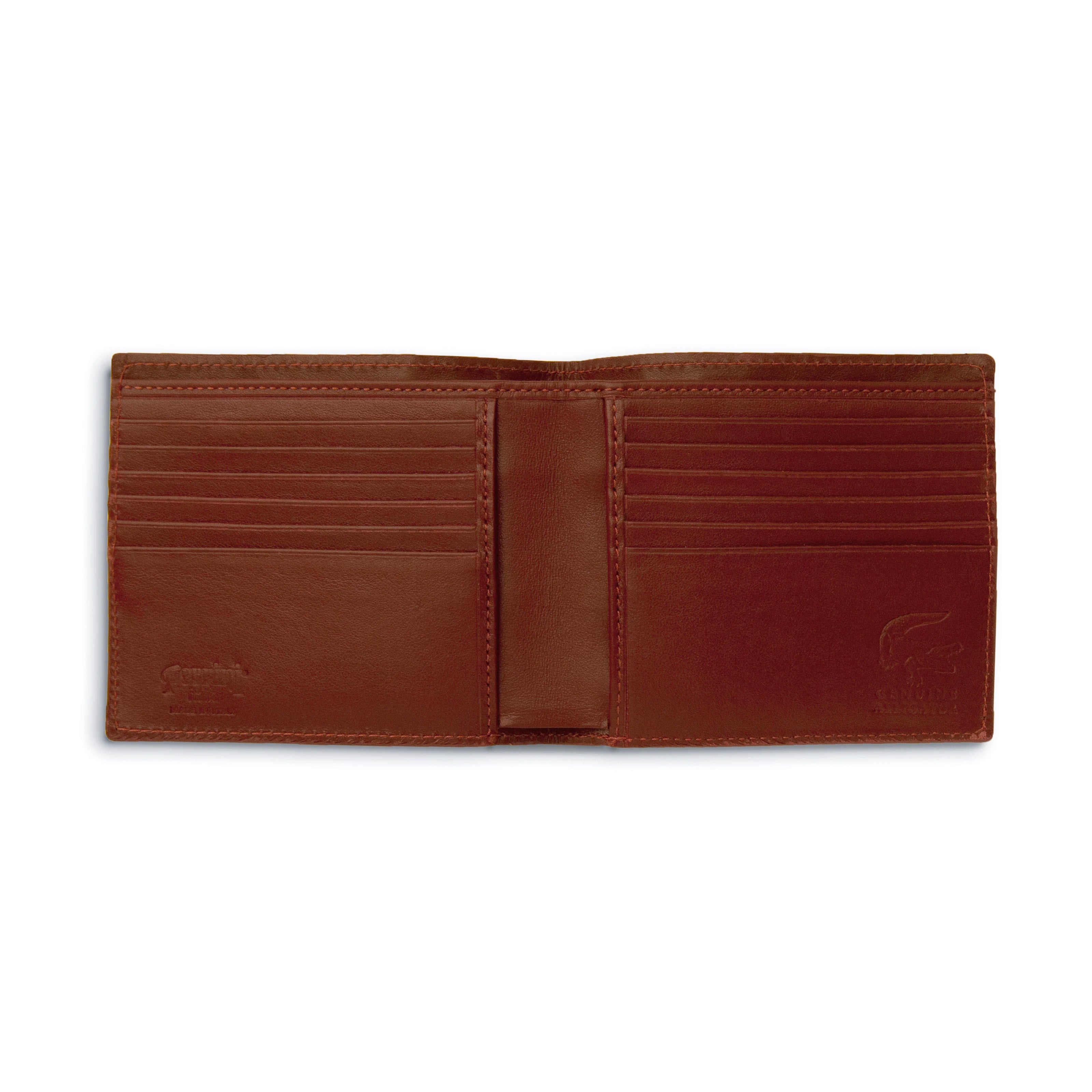 Mens Alligator Hipster Wallet in Cognac - Cognac