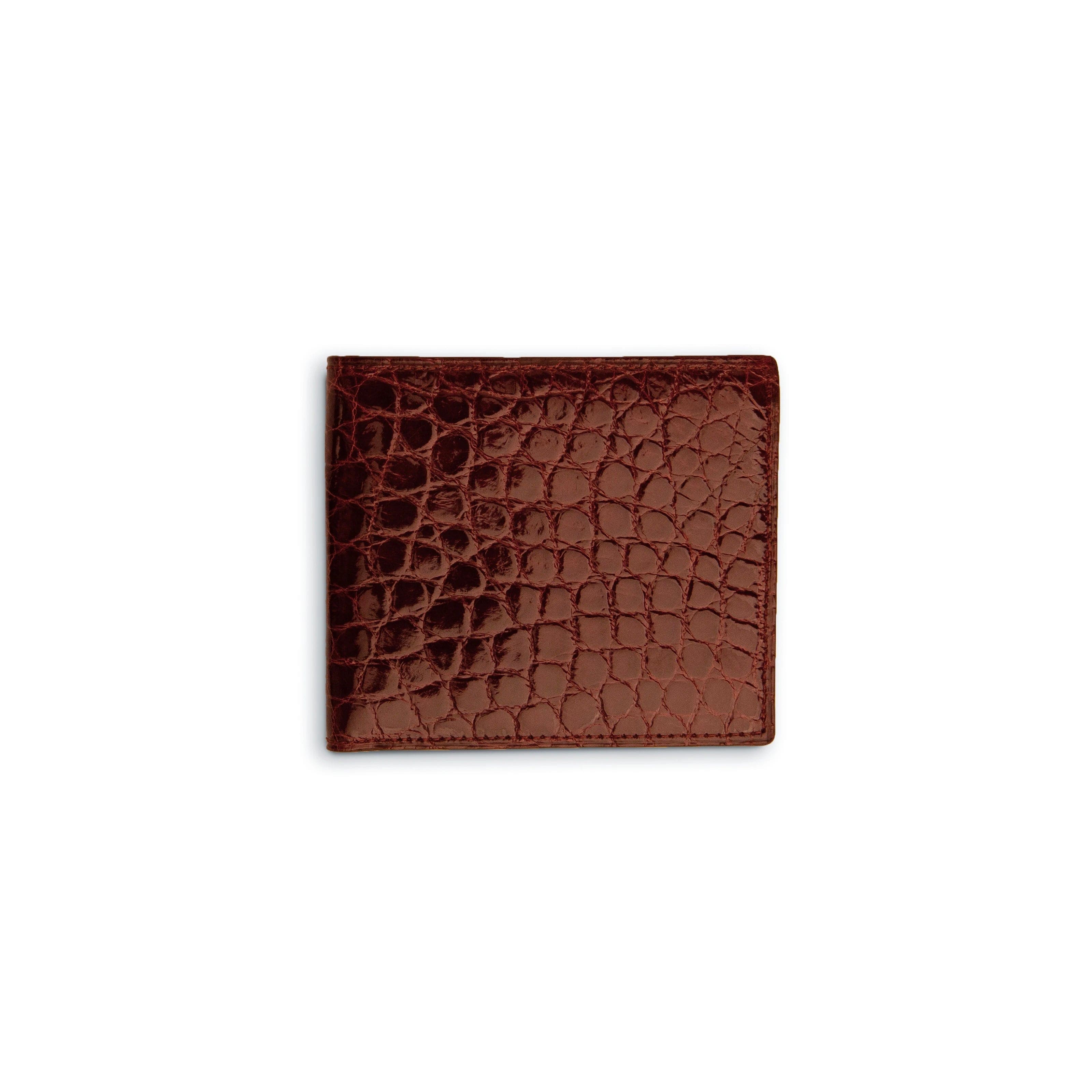 Mens Alligator Billfold Wallet in Cognac - Cognac