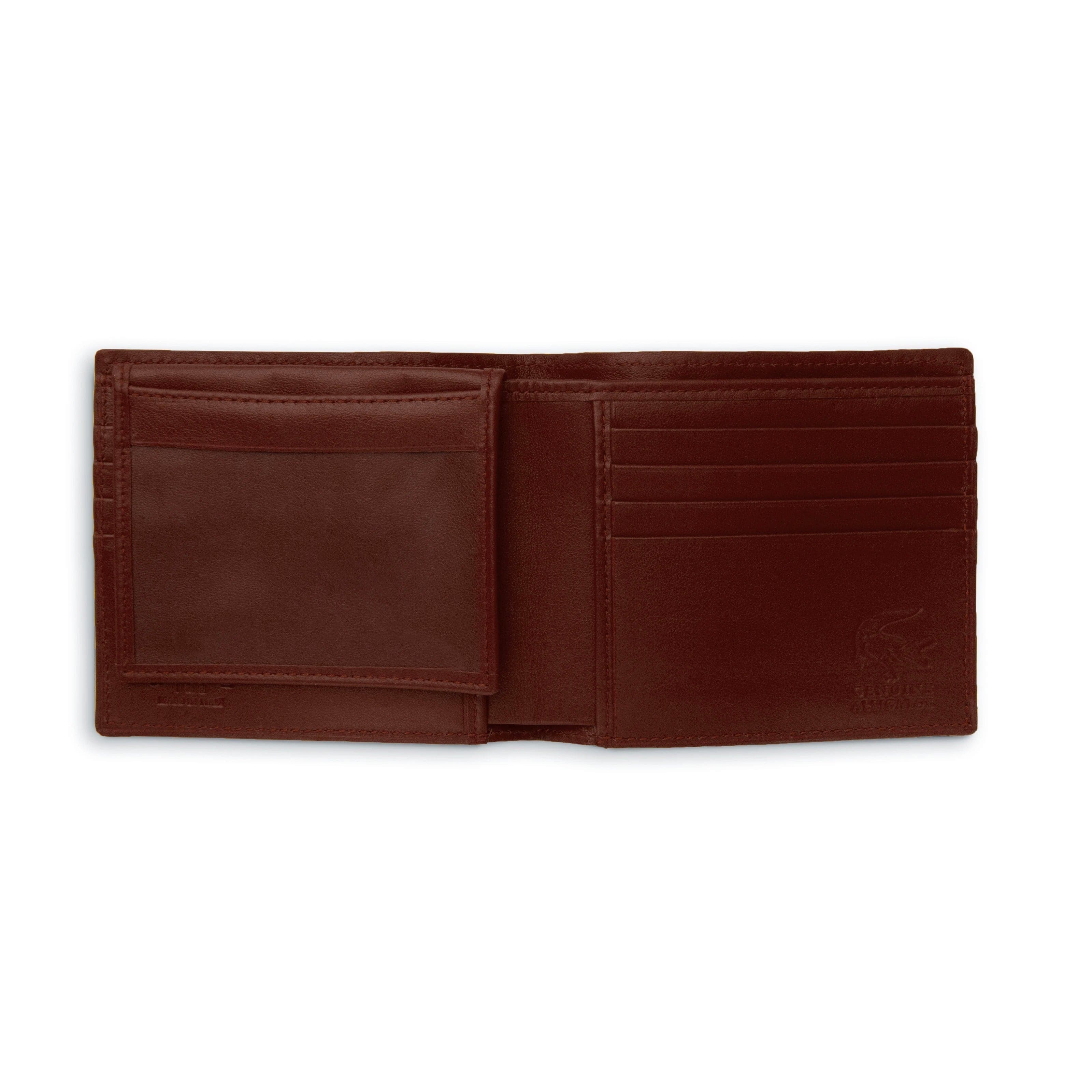 Mens Alligator Billfold Wallet in Cognac - Cognac