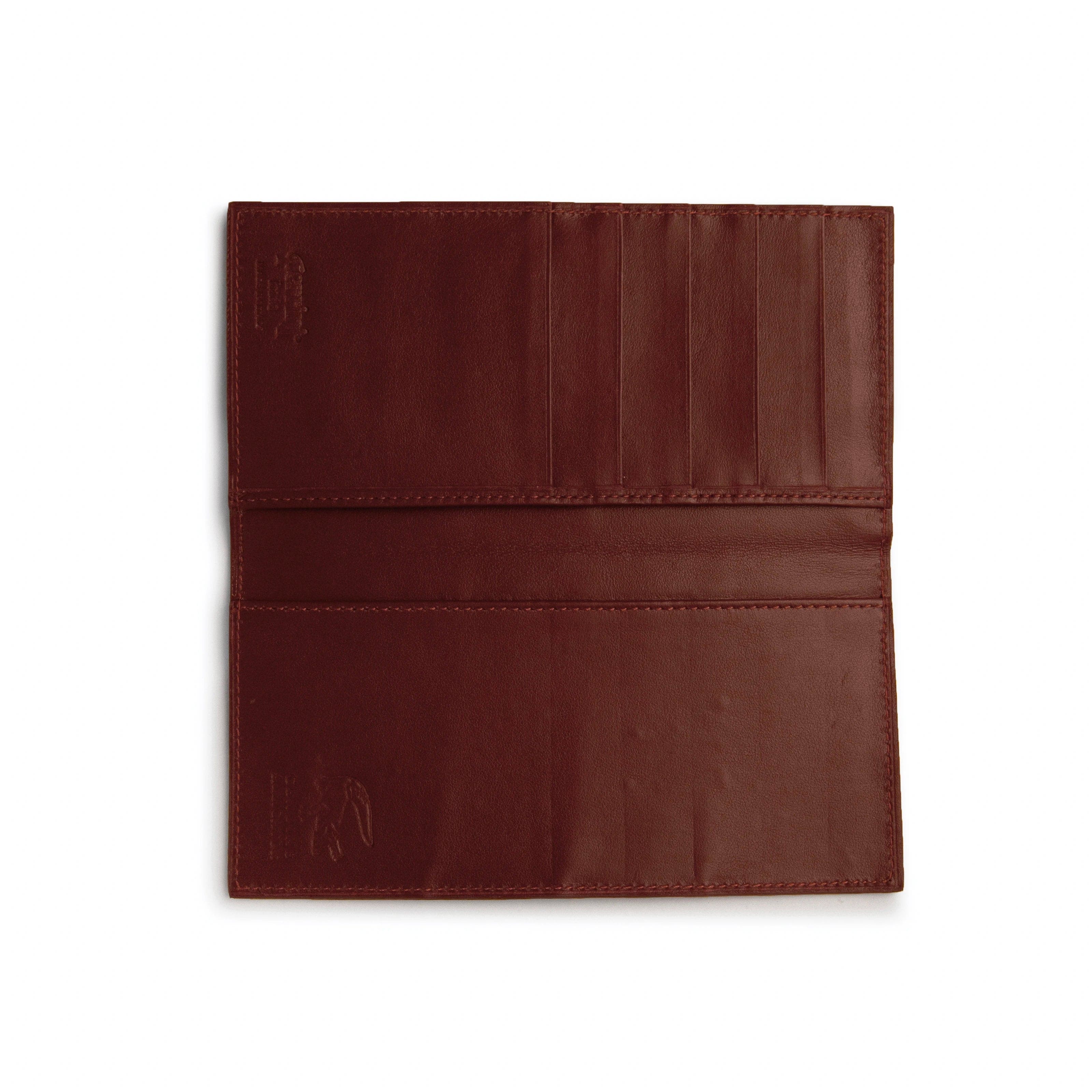 Alligator Checkbook Holder in Cognac - Black
