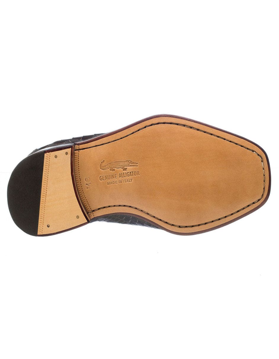 Ferrini Shoes - Mens Alligator Dress Shoe - Ferrini 3520 Belly Alligator Split Toe Shoes Olive - 9.5M