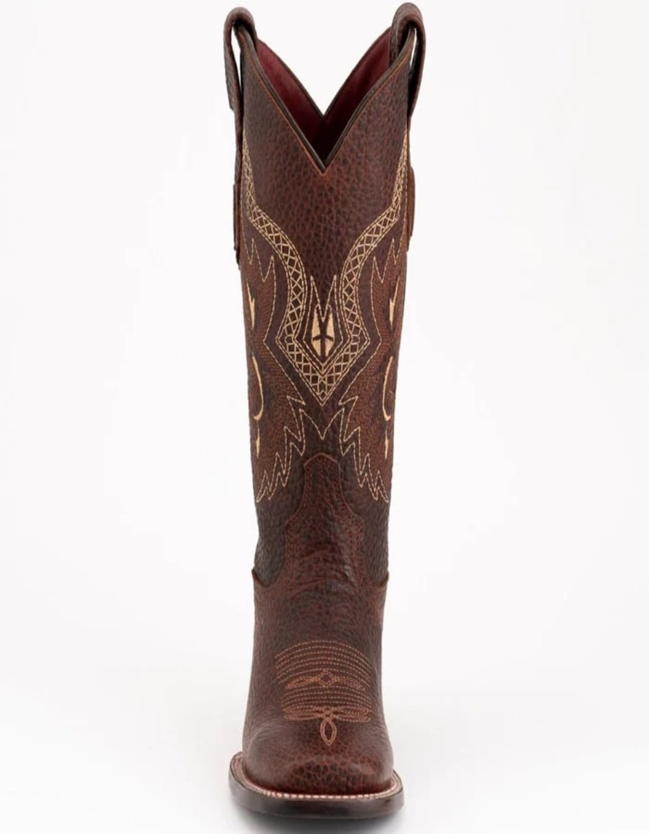Ferrini Women's Toro Square Toe Boots Handcrafted - Brown - 6B