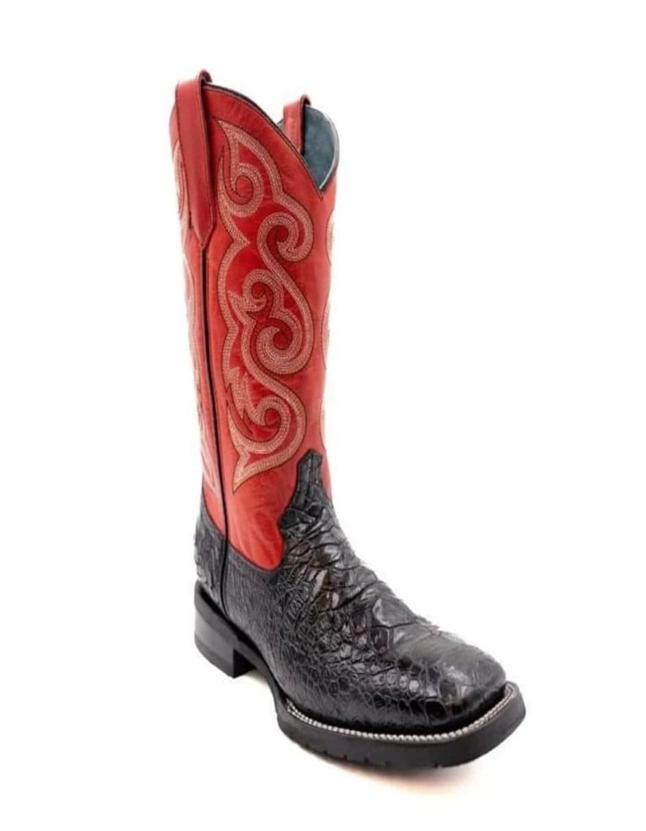 Men's Ferrini Kai Sea Turtle Print Boots Handcrafted Black - 8D