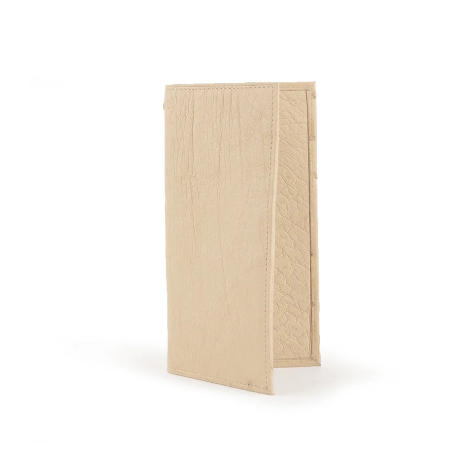 Ferrini Smooth Ostrich Checkbook Winter White - One Size