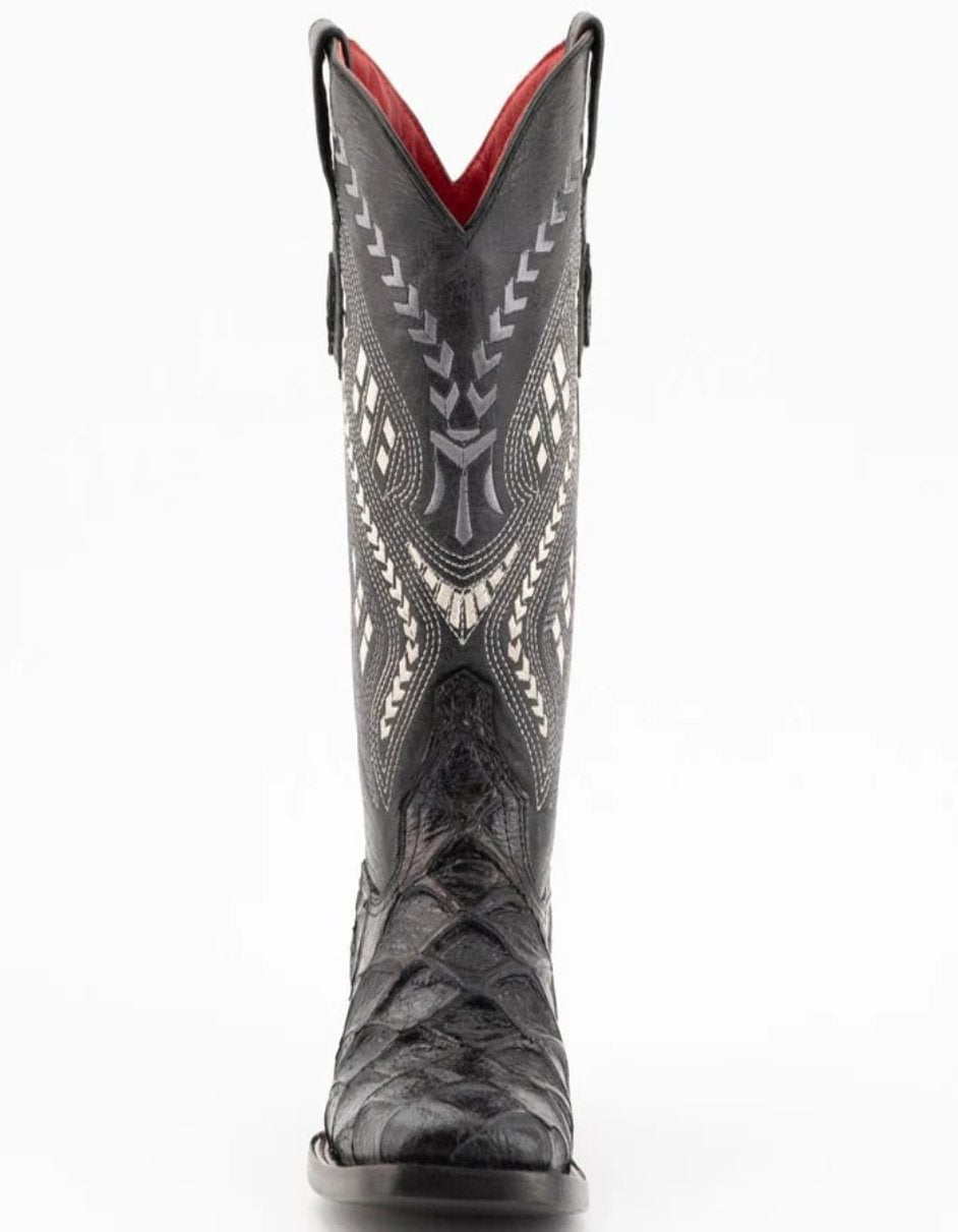 Ferrini Women's Bronco Square Toe  Pirarucu Fish Print Boots - 6B