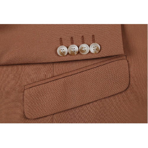 Cheap Priced Suit - Mens Basic Two Button Slim Fit  Rust Suit