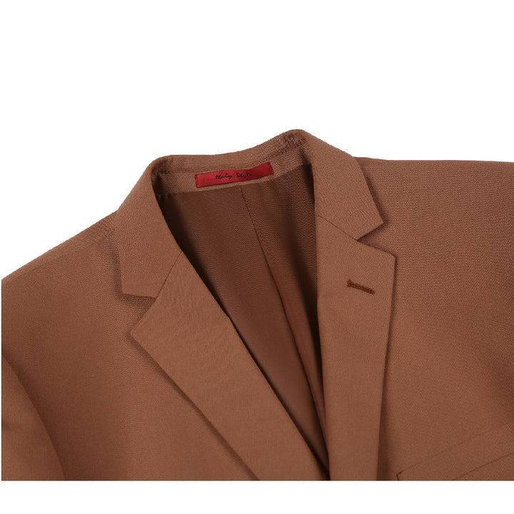 Cheap Priced Suit - Mens Basic Two Button Slim Fit  Rust Suit - 38 Short Jacket+32 Waist Adjustable 28to34)(Height: 5 4 to5 7 )(Neck  15-16.5)S-M)