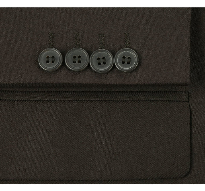 Cheap Priced Suit- Mens Basic Two Button Slim Fit  Brown Suit - 38 Short Jacket+32 Waist Adjustable 28to34)(Height: 5 4 to5 7 )(Neck  15-16.5)S-M)