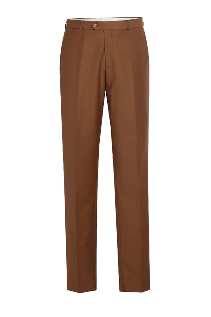 Cheap Suit - Mens Basic Two Button Slim Fit  Rust Suit