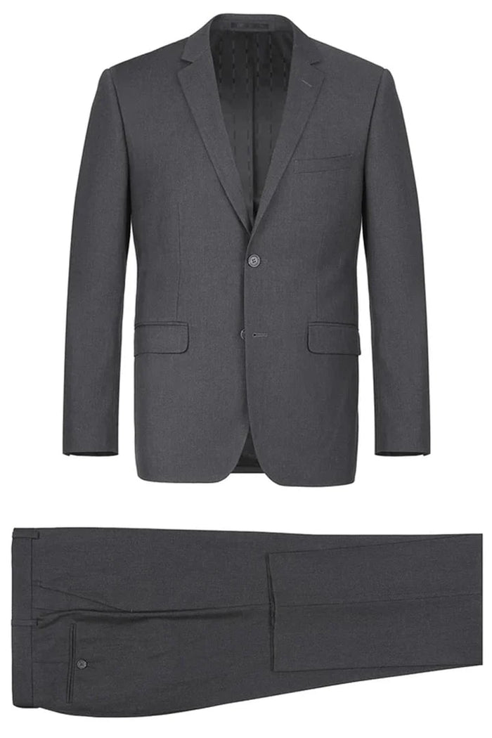 Cheap Priced Suit- Mens Basic Two Button Classic Fit Dark Grey  Suit With Optional Vest