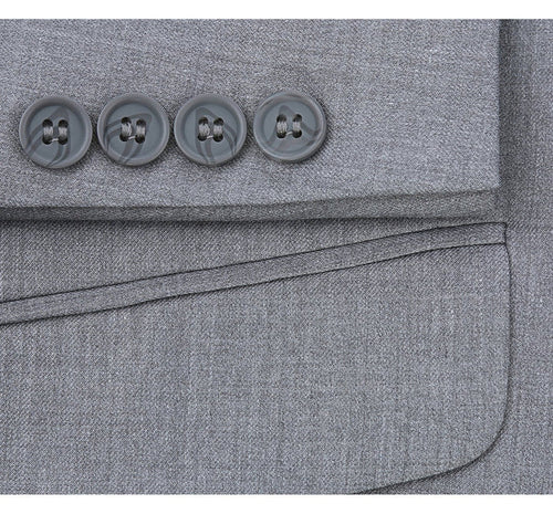 Cheap Priced Suit- Mens Basic Two Button Classic Fit Light Grey Suit With Optional Vest