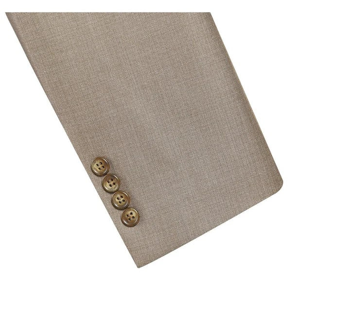 Cheap Priced Suit- Mens Basic Two Button Classic Fit Taupe Suit With Optional Vest - 38 Short Jacket+32 Waist Adjustable 28to34)(Height: 5 4 to5 7 )(Neck  15-16.5)S-M)