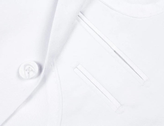 Cheap Priced Suit Mens Basic Two Button Classic Fit White Suit