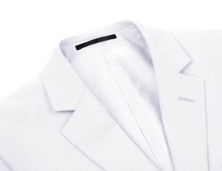 Cheap Priced Suit Mens Basic Two Button Classic Fit White Suit - 38 Short Jacket+32 Waist Adjustable 28to34)(Height: 5 4 to5 7 )(Neck  15-16.5)S-M)