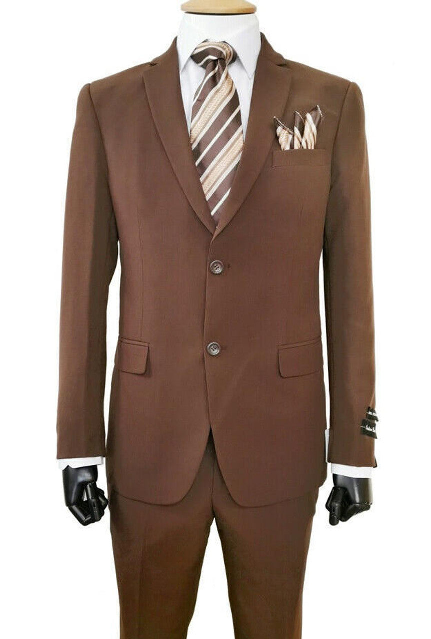 Brown Suit - Men Slim Fit 2 Piece Fitted Brown Suits