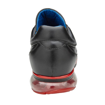 Men's Belvedere Flash Calf & Ostrich Leg Sneaker in Black & Red - 11-M