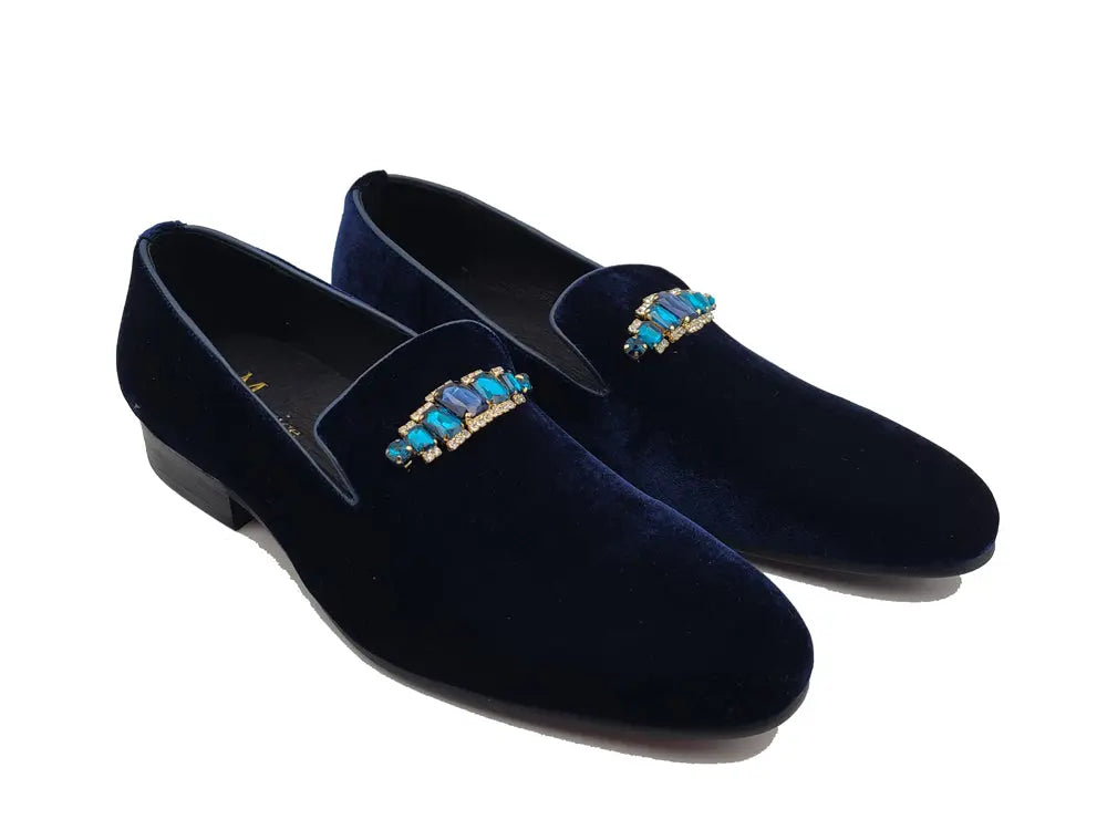 Formal Velvet Loafer with studs - 8