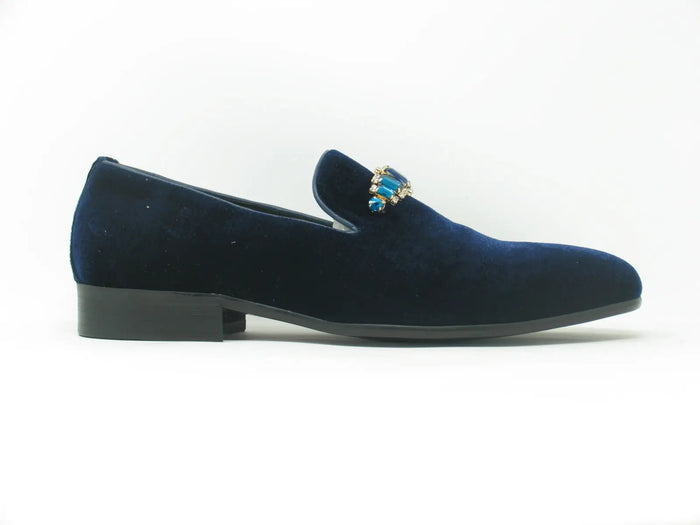 Carrucci Formal Velvet Loafer with studs
