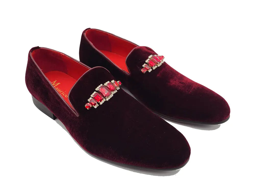 Formal Velvet Loafer with studs - 8