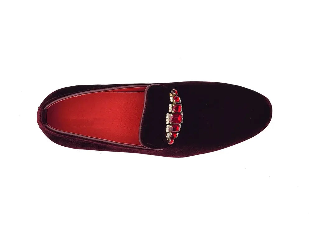 Formal Velvet Loafer with studs - 8