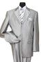 "Sharkskin Suit Men's Classic Fit 3-Button in Silver Grey"