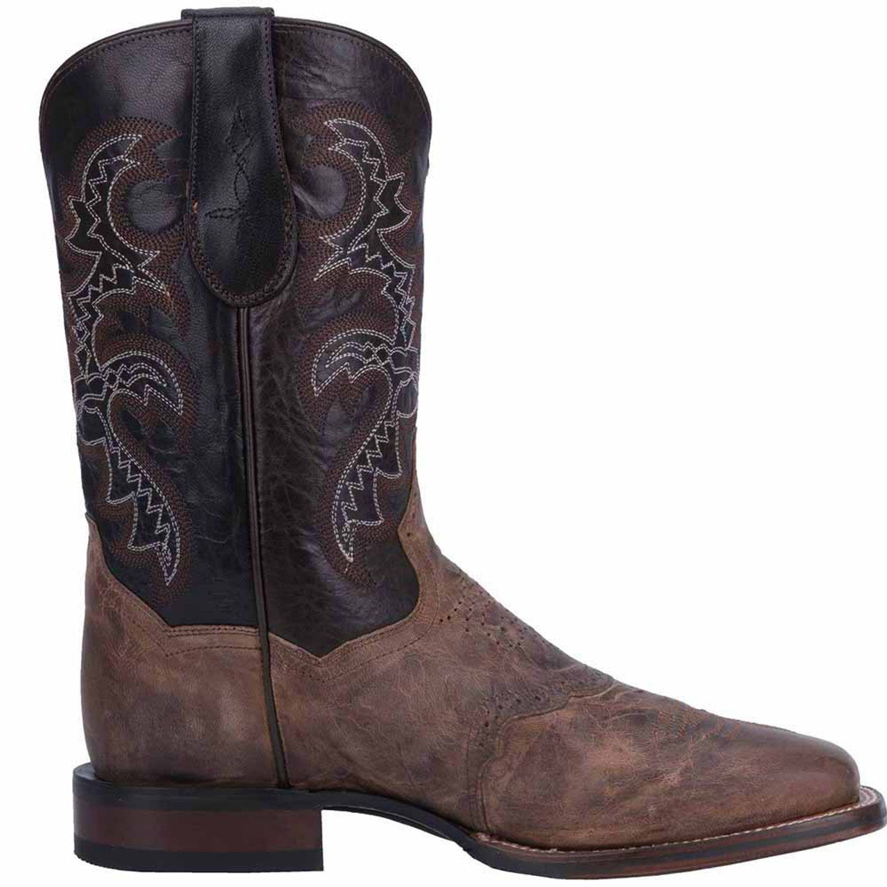 Dan Post Mens Franklin 11 Broad Square Toe Boot Sand and Chocolate Leather Boot - 7D