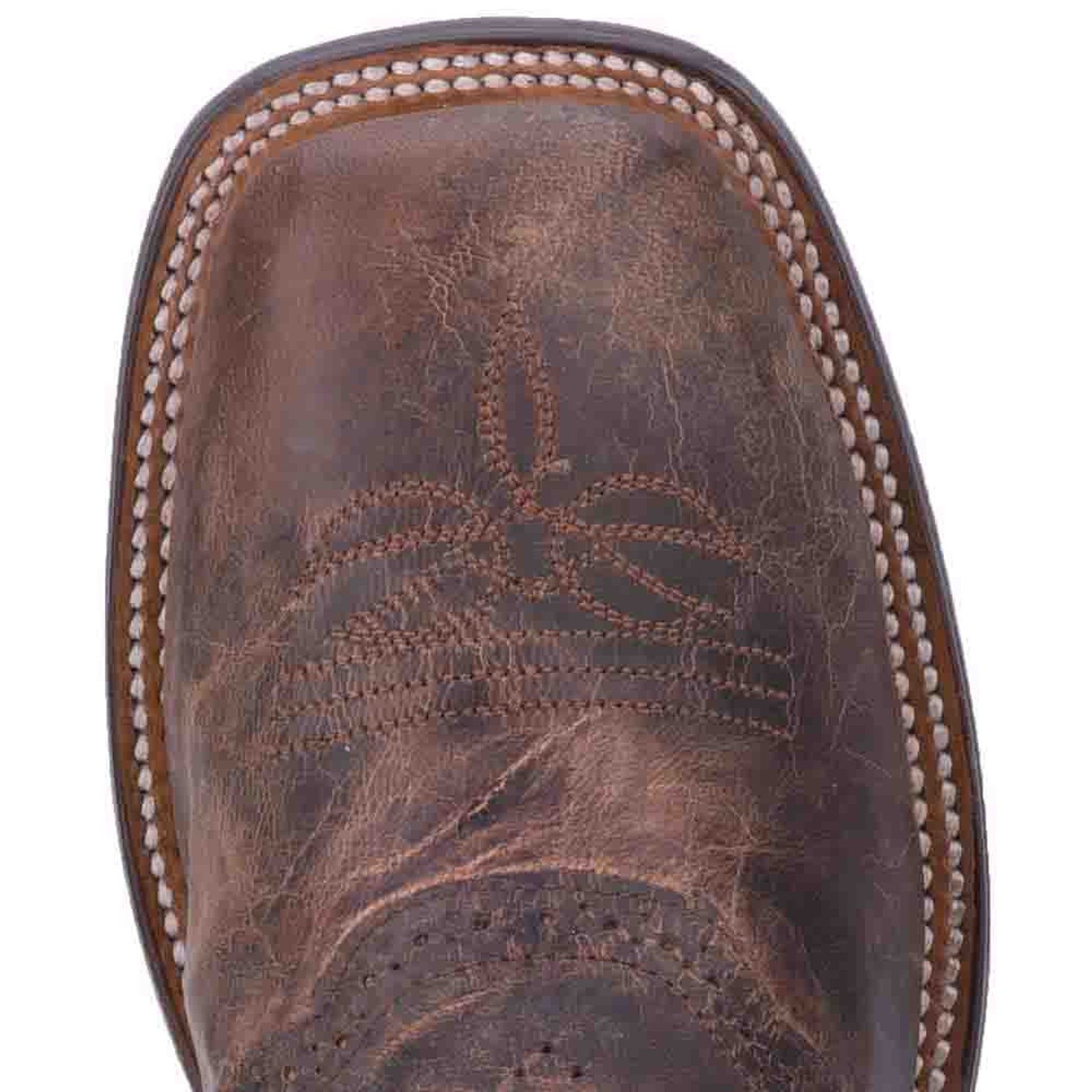 Dan Post Mens Franklin 11 Broad Square Toe Boot Sand and Chocolate Leather Boot - 7D