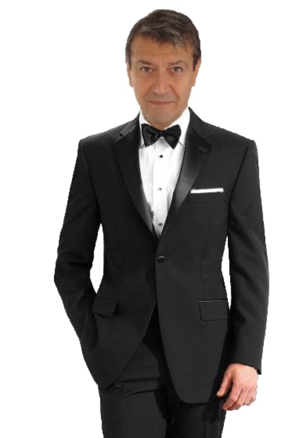 Mantoni 140s Wool 1-button Black Tuxedo - 34 Short or Extra Small