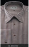 Fratello French Cuff Dark Brown - Herringbone Tweed Stripe Big And Tall Sizes 18 19 20 21 22 Inch Neck Men's Dress Shirt
