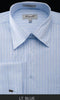 Fratello French Cuff Light Blue - Herringbone Tweed Stripe Big And Tall Sizes Men's Dress Shirt