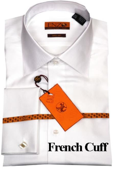 Men's Shirt White Twill French Cuff - S or Small