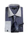 Men's White Collared French Cuffed Navy Dress Shirt & Tie Set