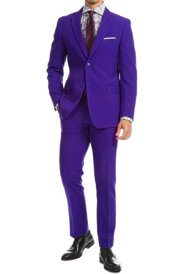 Cheap Priced Suit - Mens Two Button Modern Fit Wool Feel - Designer Brand French Blue Suit - 38 Short Jacket+32 Waist Adjustable 28to34)(Height: 5 4 to5 7 )(Neck  15-16.5)S-M)