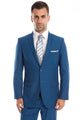 Cheap Priced Suit - Men's Basic 2 Button Slim Fit Wedding French Blue Suit