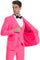Cheap priced Suit  - Men's Two Button Vested Peak Lapel Pastel Wedding & Prom 2025 Fuchsia Suit