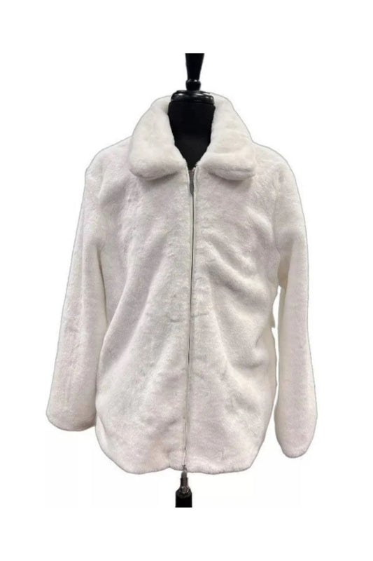 Mens Fur Short Coat White