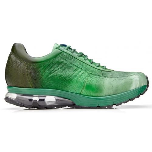 Belvedere George Multi Pine Green Genuine Ostrich Leg Sneakers - 6