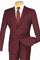 Mens 2 Button Slim Fit Poplin Suit in Burgundy