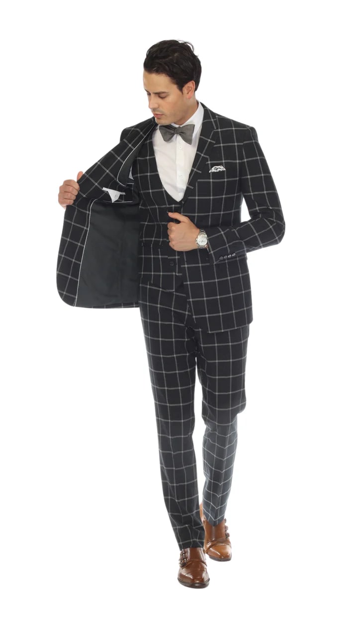 Copper Hunter Green Mens 2 Button Slim Notch Lapel Suit With Pick Stiching "U" Shaped Vest Double Breasted Vest - 38 Short Jacket+32 Waist Adjustable 28to34)(Height: 5 4 to5 7 )(Neck  15-16.5)S-M)