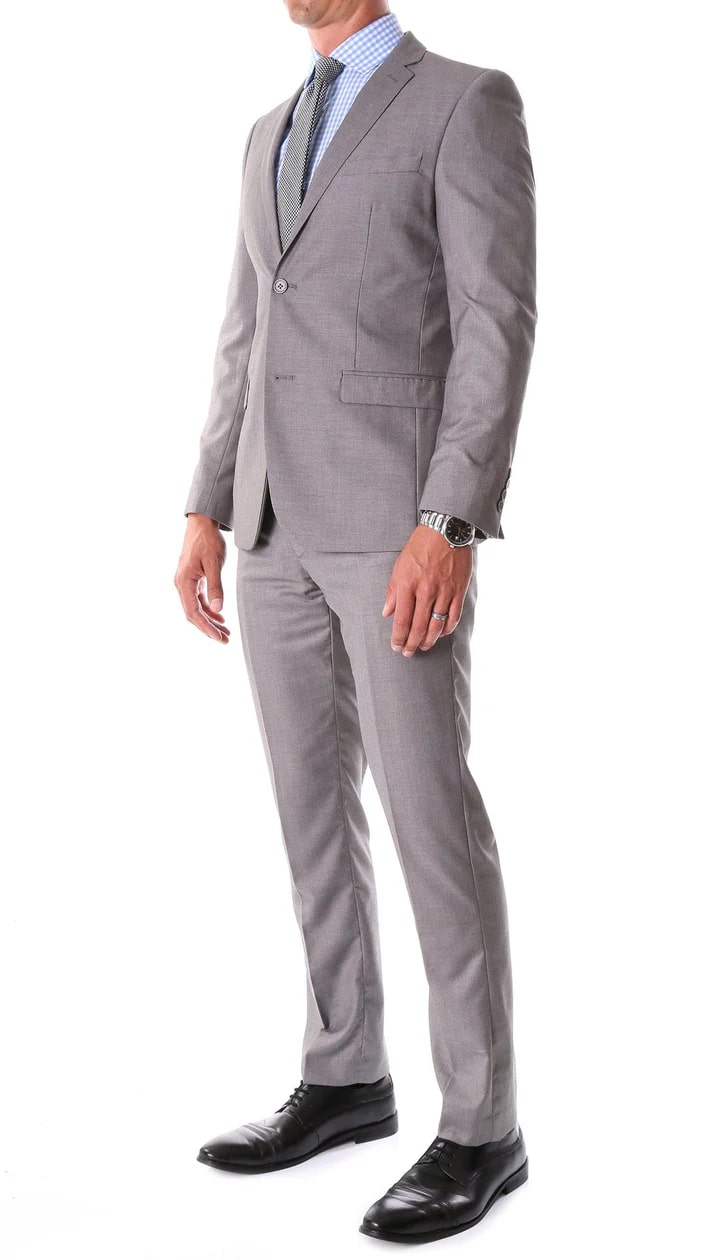 Oslo Grey Notch Lapel 2 Piece Slim Fit Suit