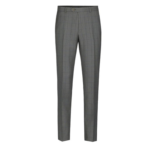 Cheap Priced Suit - Mens Two Button Slim Fit Two Piece Suit In Grey Windowpane Plaid