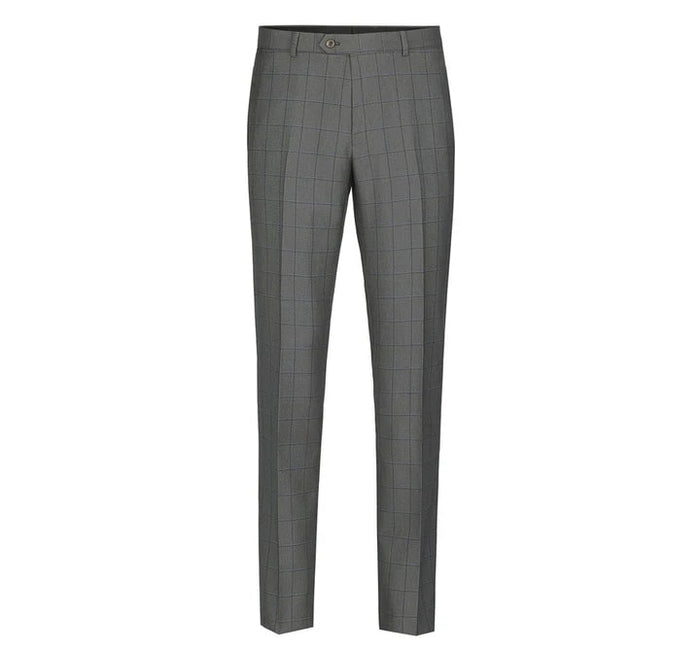 Cheap Priced Suit - Mens Two Button Slim Fit Two Piece Suit In Grey Windowpane Plaid