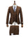 Mens Giovanni Testi Brown 3 Piece Slim Fit Suit – Peak Lapel, Double Breasted Vest, Center Vent Blazer