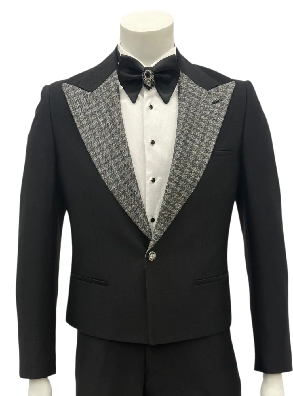 Mens 1920s Style Black and Silver Tail Tuxedo – Classic Aristocratic Look - 34 Short or Extra Small