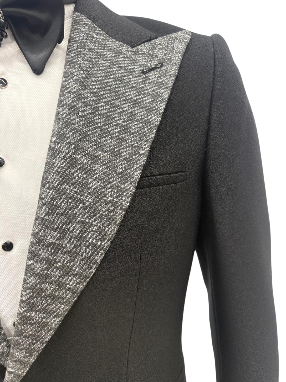 Mens 1920s Style Black and Silver Tail Tuxedo – Classic Aristocratic Look - 34 Short or Extra Small