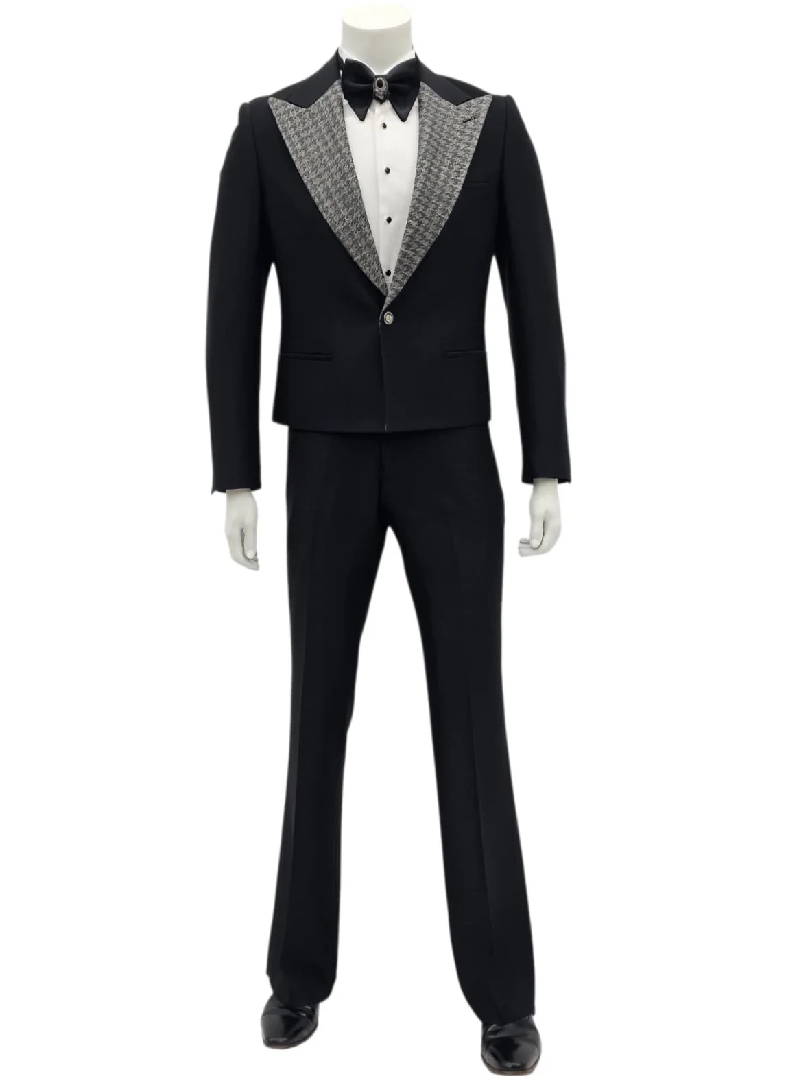 Mens 1920s Style Black and Silver Tail Tuxedo – Classic Aristocratic Look - 34 Short or Extra Small