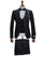 Mens Giovanni Testi Black Slim Fit 3 Piece Suit – One Button Peak Lapel, Double Breasted Vest, Modern Center Vent