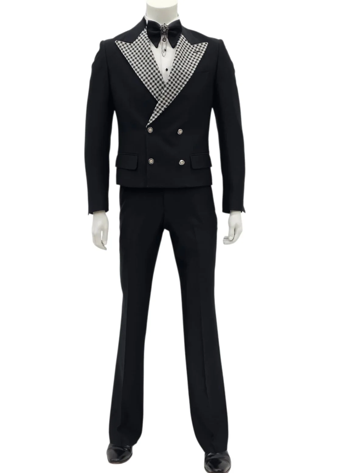 Black Tail Tuxedo - Tailcoat - 1920s Black and Silver - 34 Short or Extra Small