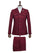Mens Giovanni Testi 2 Piece Burgundy Suit – Slim Fit 4 Button Blazer with Notch Lapel & Flap Pockets